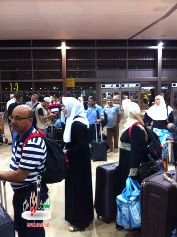   حجاج كفرقاسم يصلون مطار بن غوريون بسلام ويستعدون للمغادرة .
